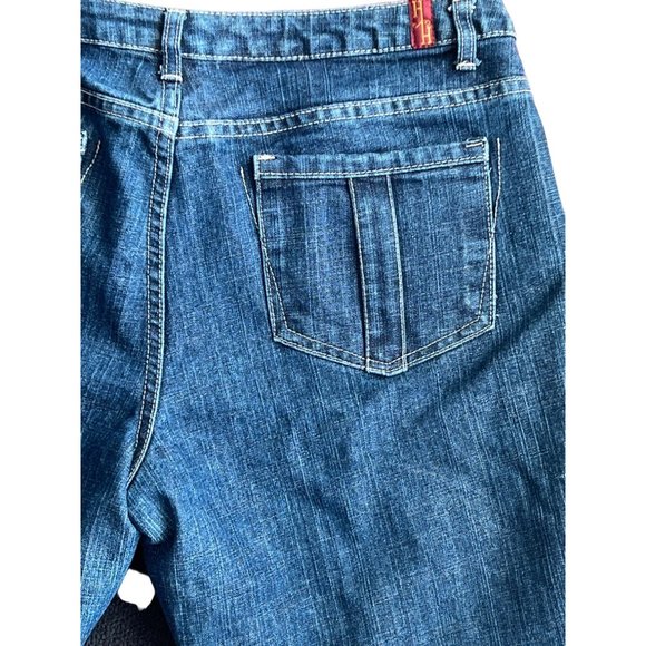 Hillard & Hanson High-Rise Regular Fit Denim Frayed Edge Shorts Sz. 14 - Picture 3 of 4